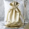 HIER_5350 Tabletop Decor 12 Pack | 6" Champagne Satin Drawstring Wedding Party Favor Gift Bags