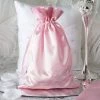 HIER_5350 Tabletop Decor 12 Pack | 6" Pink Satin Drawstring Pouch Wedding Party Favor Gift Bags