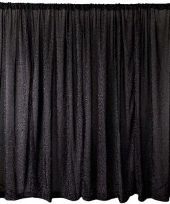HIER_3110 20ftx10ft Black Glittering Metallic Photography Booth Backdrop Curtain Big Event Backdrops & Décor