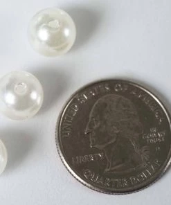 HIER_5170 Chargers & Centerpieces 1000 Pack | 10mm Glossy Ivory Faux Craft Pearl Beads & Vase Filler