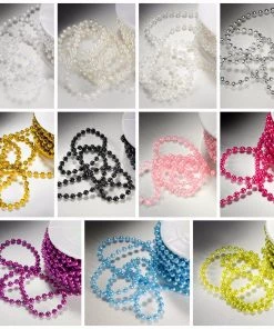 HIER_5170 24 Yards | 3mm Glossy Ivory Faux Craft Pearl String Beads Garland Chargers & Centerpieces 13 HIER_5170 24 Yards | 3mm Glossy Ivory Faux Craft Pearl String Beads Garland Chargers & Centerpieces