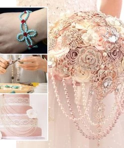 HIER_5170 Chargers & Centerpieces 24 Yards | 3mm Metallic Gold Faux Craft Pearl String Beads Garland 9 HIER_5170 Chargers & Centerpieces 24 Yards | 3mm Metallic Gold Faux Craft Pearl String Beads Garland