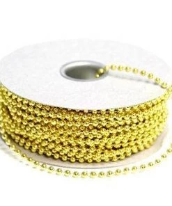 HIER_5170 Chargers & Centerpieces 24 Yards | 3mm Metallic Gold Faux Craft Pearl String Beads Garland 7 HIER_5170 Chargers & Centerpieces 24 Yards | 3mm Metallic Gold Faux Craft Pearl String Beads Garland