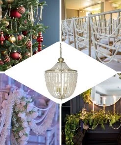 HIER_5170 10 Pack | 8mm Glossy White Faux Mother Of Pearls Craft String Beads