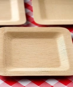 HIER_5480 10 Pack | 9" Eco Friendly Bamboo Square Disposable Dinner Plates
