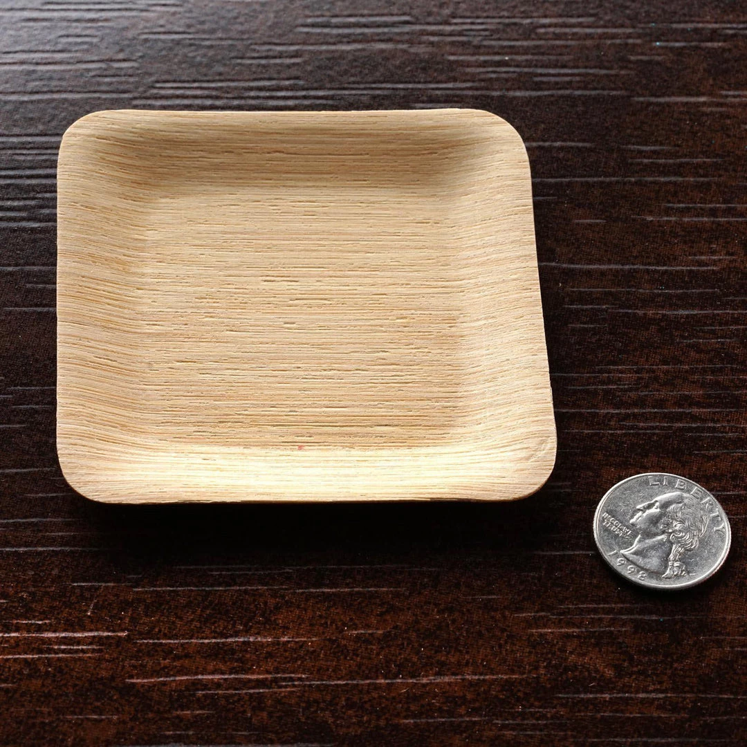 HIER_5480 25 Pack | 4" Eco Friendly Bamboo Square Disposable Dessert Plates Disposable Dinnerware 2 HIER_5480 25 Pack | 4" Eco Friendly Bamboo Square Disposable Dessert Plates Disposable Dinnerware