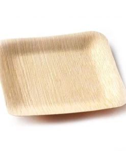 HIER_5480 25 Pack | 4" Eco Friendly Bamboo Square Disposable Dessert Plates Disposable Dinnerware 15 HIER_5480 25 Pack | 4