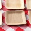 HIER_5480 25 Pack | 4" Eco Friendly Bamboo Square Disposable Dessert Plates Disposable Dinnerware