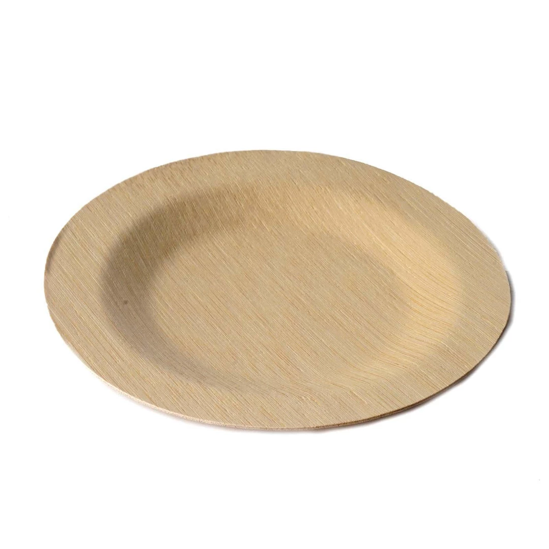 HIER_5480 Disposable Dinnerware 10 Pack | 7" Eco Friendly Bamboo Round Disposable Dessert Salad Plates 8 HIER_5480 Disposable Dinnerware 10 Pack | 7" Eco Friendly Bamboo Round Disposable Dessert Salad Plates