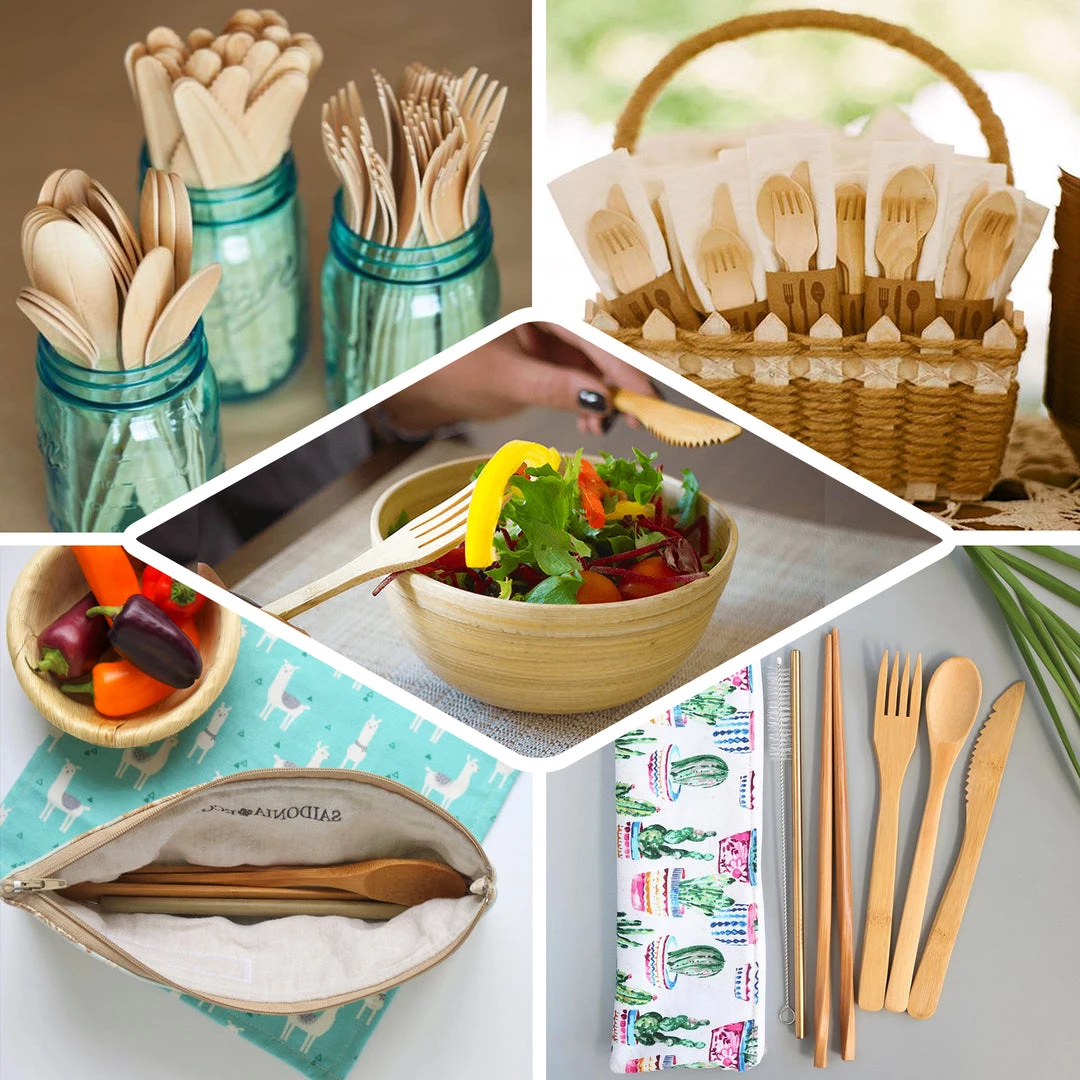 HIER_5460 Disposable Dinnerware 25 Pack | 7" Eco Friendly Bamboo Disposable Picnic Forks, Cutlery 5 HIER_5460 Disposable Dinnerware 25 Pack | 7" Eco Friendly Bamboo Disposable Picnic Forks, Cutlery