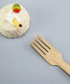 HIER_5460 Disposable Dinnerware 25 Pack | 7" Eco Friendly Bamboo Disposable Picnic Forks, Cutlery 22 HIER_5460 Disposable Dinnerware 25 Pack | 7
