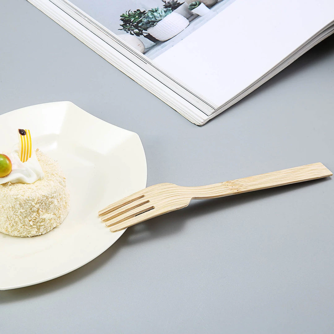 HIER_5460 Disposable Dinnerware 25 Pack | 7" Eco Friendly Bamboo Disposable Picnic Forks, Cutlery 12 HIER_5460 Disposable Dinnerware 25 Pack | 7" Eco Friendly Bamboo Disposable Picnic Forks, Cutlery