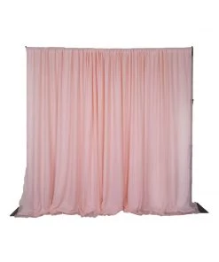 HIER_3110 Big Event Backdrops & Décor 20ftx10ft Blush/Rose Gold Rod Ready Dual Layered Poly/Chiffon Backdrop