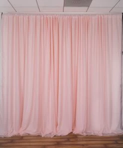 HIER_3110 Big Event Backdrops & Décor 20ftx10ft Blush/Rose Gold Rod Ready Dual Layered Poly/Chiffon Backdrop