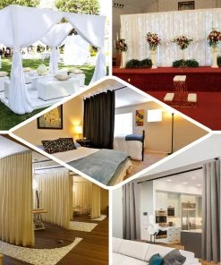 HIER_3110 Big Event Backdrops & Décor 20ftx10ft Blush/Rose Gold Rod Ready Dual Layered Poly/Chiffon Backdrop