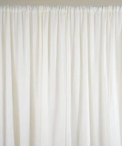 HIER_3110 Big Event Backdrops & Décor 20ftx10ft Ivory Rod Ready Dual Layered Poly & Chiffon Backdrop Curtain