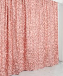 HIER_3110 8ftx8ft Dusty Rose 3D Floral Satin Rosette Backdrop Panel, Photo Booth Backdrop Curtain Backdrop Panels