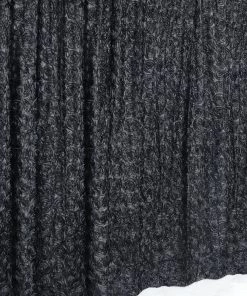 HIER_3110 8ftx8ft Black 3D Floral Satin Rosette Backdrop Panel, Photo Booth Backdrop Curtain