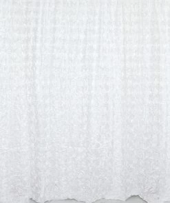HIER_3110 Backdrop Panels 8ftx8ft White 3D Floral Satin Rosette Backdrop Panel, Photo Booth Backdrop Curtain