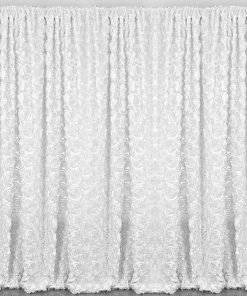 HIER_3110 Big Event Backdrops & Décor 20ftx10ft White Chiffon & Satin Rose Photography Backdrop Curtain