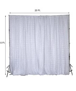 HIER_3110 Big Event Backdrops & Décor 20ftx10ft White Chiffon & Satin Rose Photography Backdrop Curtain 8 HIER_3110 Big Event Backdrops & Décor 20ftx10ft White Chiffon & Satin Rose Photography Backdrop Curtain