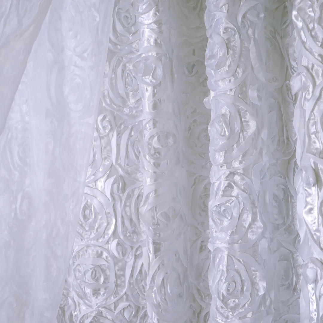 HIER_3110 Big Event Backdrops & Décor 20ftx10ft White Chiffon & Satin Rose Photography Backdrop Curtain 6 HIER_3110 Big Event Backdrops & Décor 20ftx10ft White Chiffon & Satin Rose Photography Backdrop Curtain