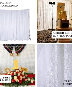 HIER_3110 Big Event Backdrops & Décor 20ftx10ft White Chiffon & Satin Rose Photography Backdrop Curtain 9 HIER_3110 Big Event Backdrops & Décor 20ftx10ft White Chiffon & Satin Rose Photography Backdrop Curtain