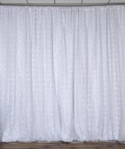 HIER_3110 Big Event Backdrops & Décor 20ftx10ft White Chiffon & Satin Rose Photography Backdrop Curtain