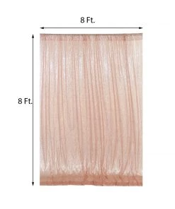 HIER_3110 8ftx8ft Blush/Rose Gold Sequin Photography Backdrop Semi-Sheer Curtain Big Event Backdrops & Décor