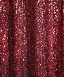 HIER_3110 8ftx8ft Burgundy Sequin Photography Booth Backdrop Semi-Sheer Curtain