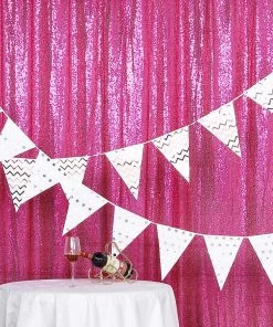 HIER_3110 8ftx8ft Fuchsia Sequin Photography Booth Backdrop Semi-Sheer Curtain Big Event Backdrops & Décor 18 HIER_3110 8ftx8ft Fuchsia Sequin Photography Booth Backdrop Semi-Sheer Curtain Big Event Backdrops & Décor