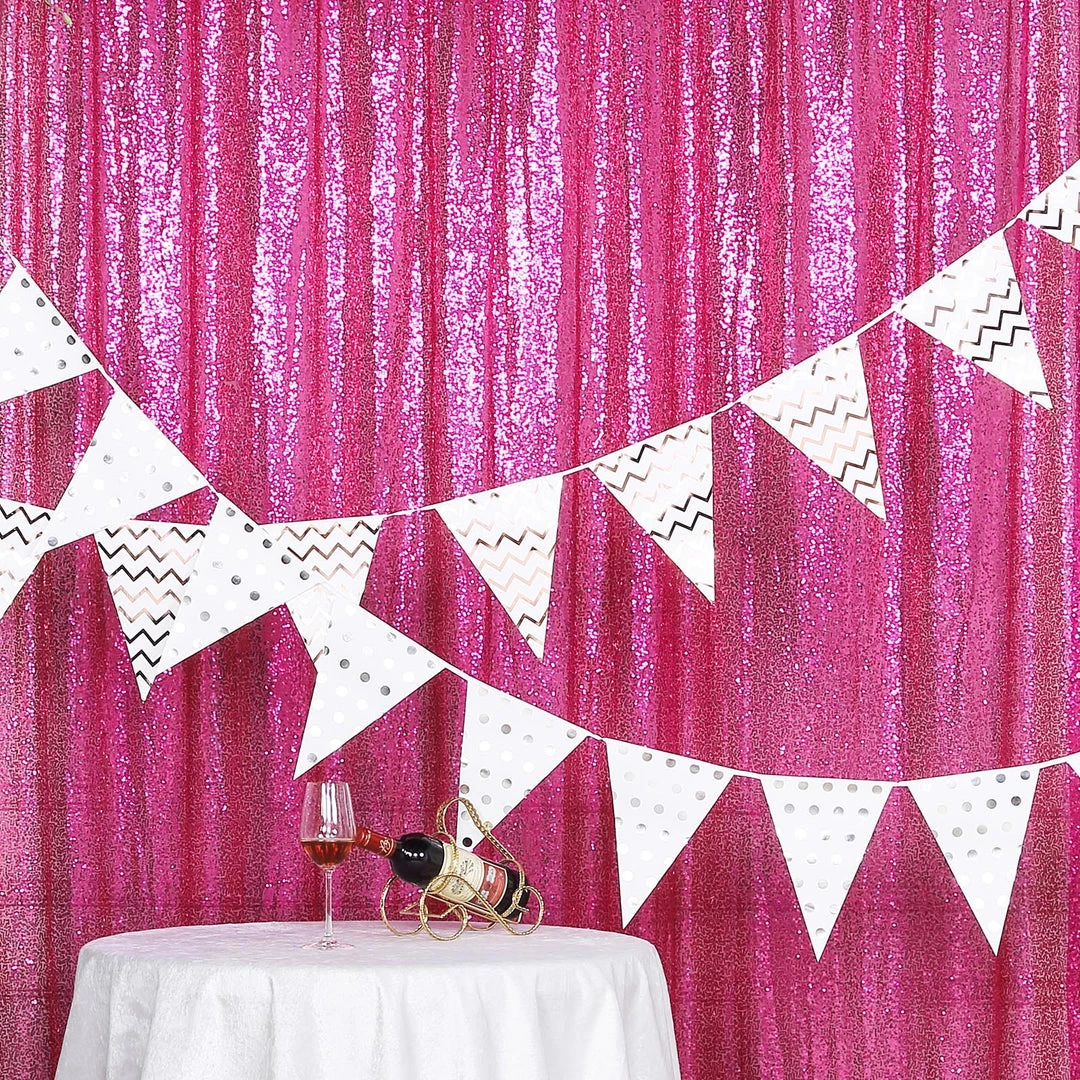 HIER_3110 8ftx8ft Fuchsia Sequin Photography Booth Backdrop Semi-Sheer Curtain Big Event Backdrops & Décor 6 HIER_3110 8ftx8ft Fuchsia Sequin Photography Booth Backdrop Semi-Sheer Curtain Big Event Backdrops & Décor