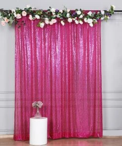 HIER_3110 8ftx8ft Fuchsia Sequin Photography Booth Backdrop Semi-Sheer Curtain Big Event Backdrops & Décor 19 HIER_3110 8ftx8ft Fuchsia Sequin Photography Booth Backdrop Semi-Sheer Curtain Big Event Backdrops & Décor