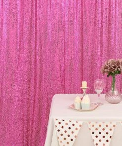 HIER_3110 8ftx8ft Fuchsia Sequin Photography Booth Backdrop Semi-Sheer Curtain Big Event Backdrops & Décor 21 HIER_3110 8ftx8ft Fuchsia Sequin Photography Booth Backdrop Semi-Sheer Curtain Big Event Backdrops & Décor