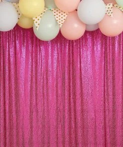 HIER_3110 8ftx8ft Fuchsia Sequin Photography Booth Backdrop Semi-Sheer Curtain Big Event Backdrops & Décor 22 HIER_3110 8ftx8ft Fuchsia Sequin Photography Booth Backdrop Semi-Sheer Curtain Big Event Backdrops & Décor