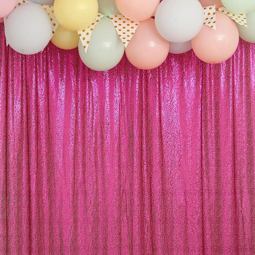 HIER_3110 8ftx8ft Fuchsia Sequin Photography Booth Backdrop Semi-Sheer Curtain Big Event Backdrops & Décor 10 HIER_3110 8ftx8ft Fuchsia Sequin Photography Booth Backdrop Semi-Sheer Curtain Big Event Backdrops & Décor
