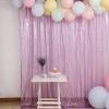 HIER_3110 8ftx8ft Lavender Sequin Photography Booth Backdrop Semi-Sheer Curtain