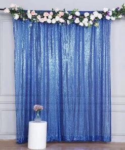 HIER_3110 8ftx8ft Royal Blue Sequin Photography Booth Backdrop Curtain