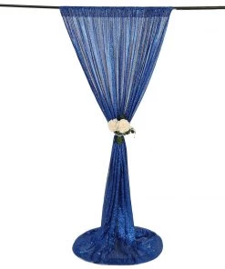 HIER_3110 8ftx8ft Royal Blue Sequin Photography Booth Backdrop Curtain