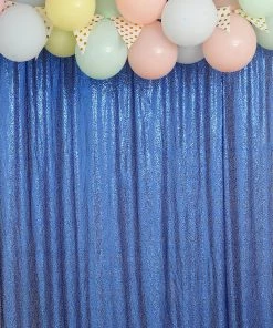HIER_3110 8ftx8ft Royal Blue Sequin Photography Booth Backdrop Curtain