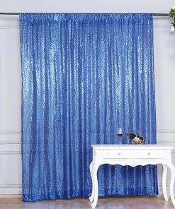 HIER_3110 8ftx8ft Royal Blue Sequin Photography Booth Backdrop Curtain