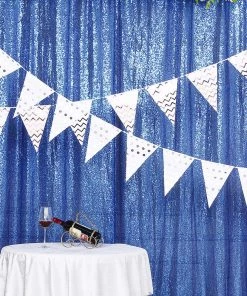 HIER_3110 8ftx8ft Royal Blue Sequin Photography Booth Backdrop Curtain