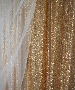 HIER_3110 20ftx10ft Premium Gold Chiffon/Sequin Photography Booth Backdrop