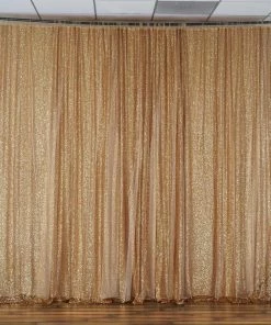 HIER_3110 20ftx10ft Premium Gold Chiffon/Sequin Photography Booth Backdrop