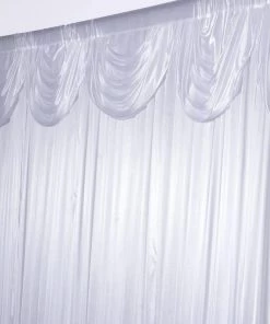 HIER_3110 20ftx10ft White Satin Classic Double Drape Photography Booth Backdrop