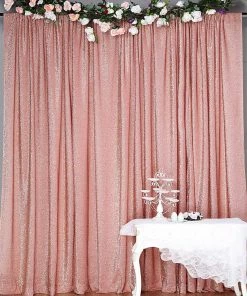 HIER_3110 20ftx10ft Blush/Rose Gold Glittering Photography Booth Backdrop