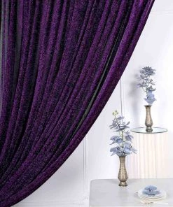 HIER_3110 Big Event Backdrops & Décor 20ftx10ft Purple Glittering Photography Booth Backdrop Curtain