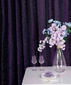HIER_3110 Big Event Backdrops & Décor 20ftx10ft Purple Glittering Photography Booth Backdrop Curtain