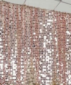HIER_3110 Big Event Backdrops & Décor 20ftx10ft Blush/Rose Gold Payette Sequin Photography Backdrop Curtain