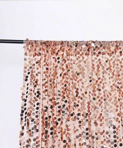 HIER_3110 8ftx8ft Blush/Rose Gold Big Payette Sequin Photography Booth Backdrop